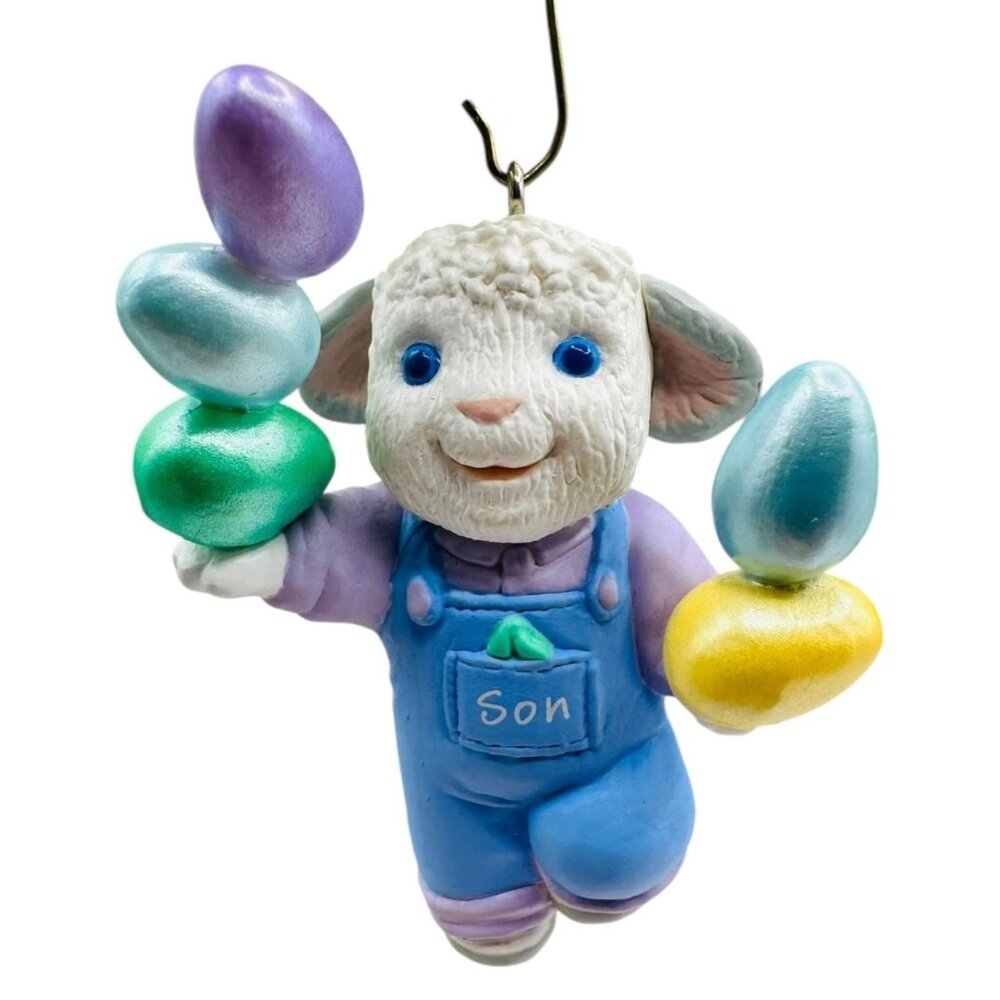 Hallmark Keepsake Son Easter Series Ornament 1993 Vintage w/ Box Lamb and Eggs